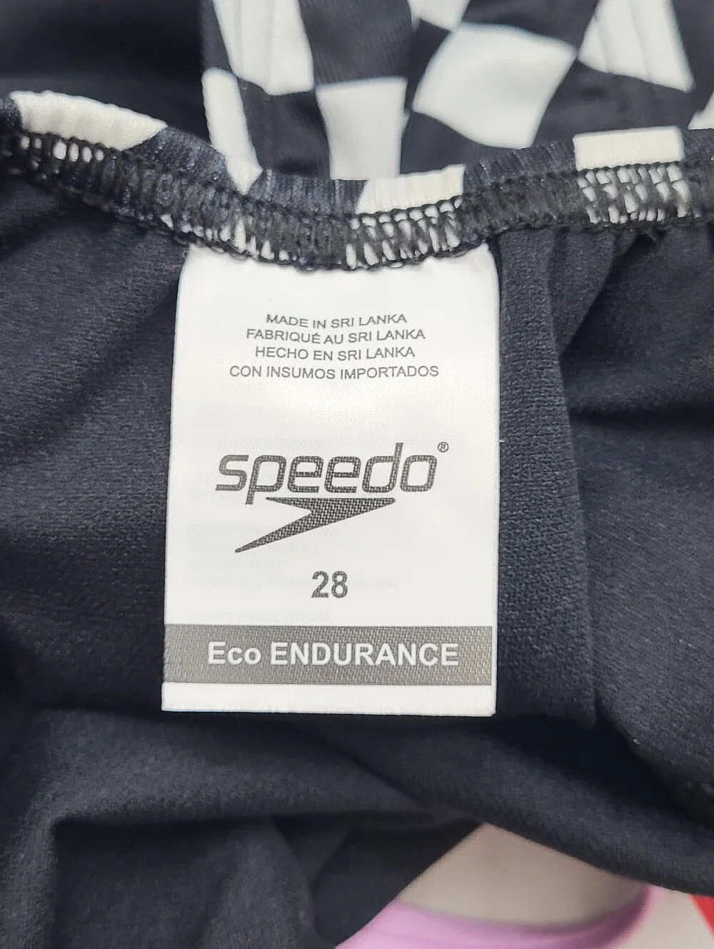Speedo Eco Endurance Black White T Back One Piece Swimsuit Women’s Size 28(S)